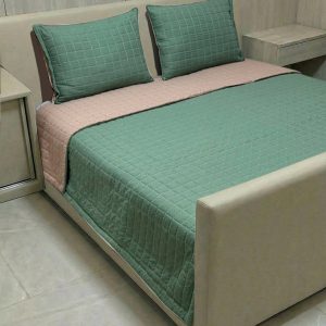 روتختی دونفره پنبه دوزی با پارچه ضد حساسیت مدل سبزه زار