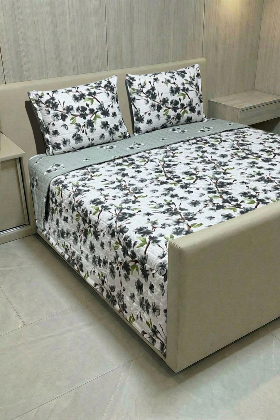 4 روتختی دونفره پنبه دوزی با پارچه ضد حساسیت مدل شکوفه شب - Image 1