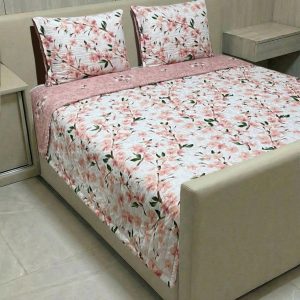 روتختی دونفره پنبه دوزی با پارچه ضد حساسیت مدل شکوفه زار